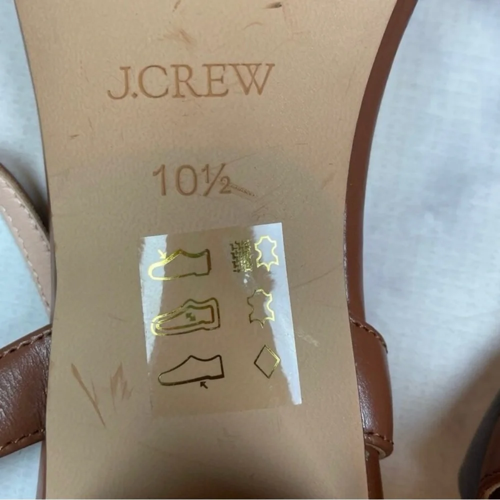 J. Crew Layne Cognac Brown Block Heel Sandal - 10.5 - Picture 9 of 9